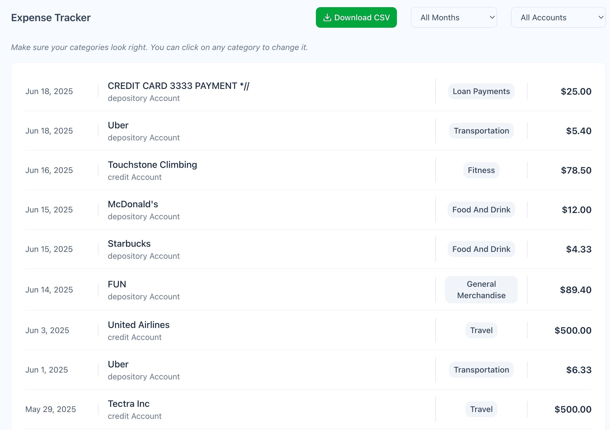Expense Tracker screenshot