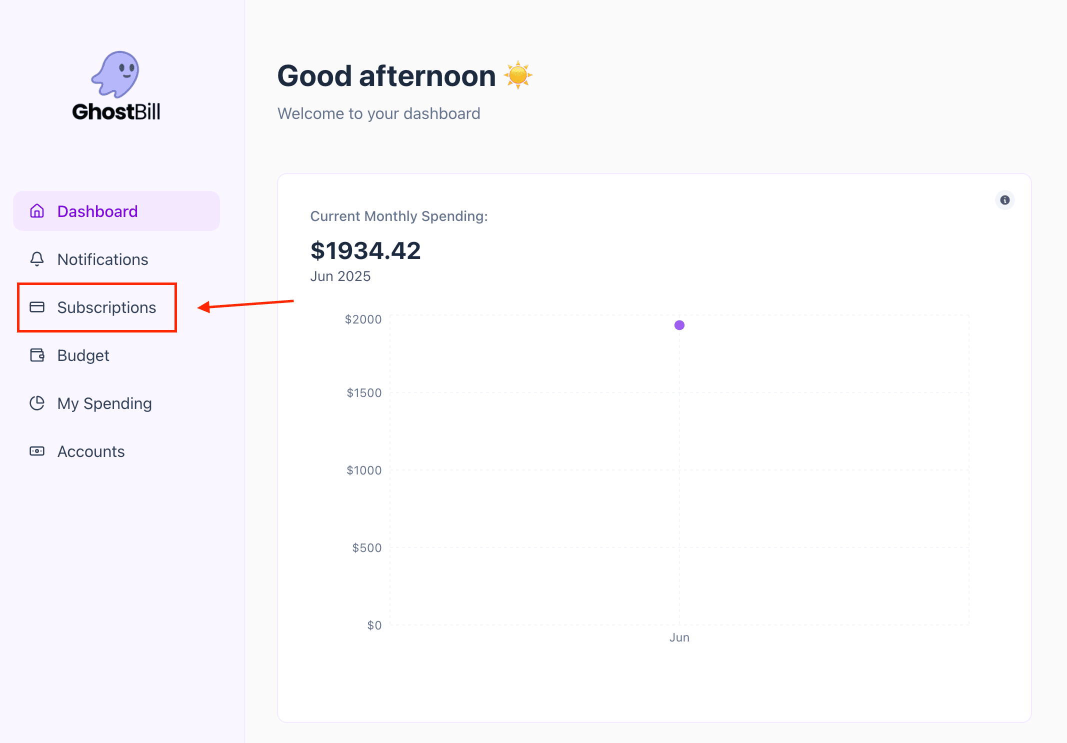 Step 1 - Navigate to Subscriptions